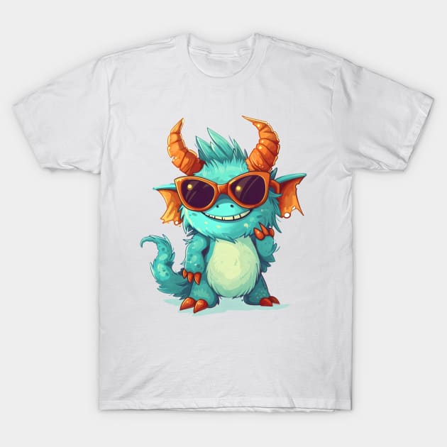 Cute Fluffy Monster T-Shirt by Obotan Mmienu